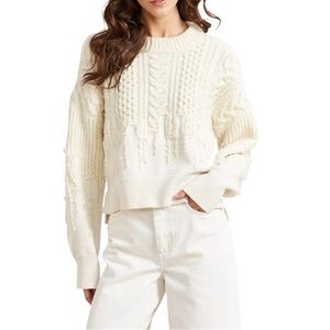 La Ligne Allan cable knit wool blend sweater Ivory Size S